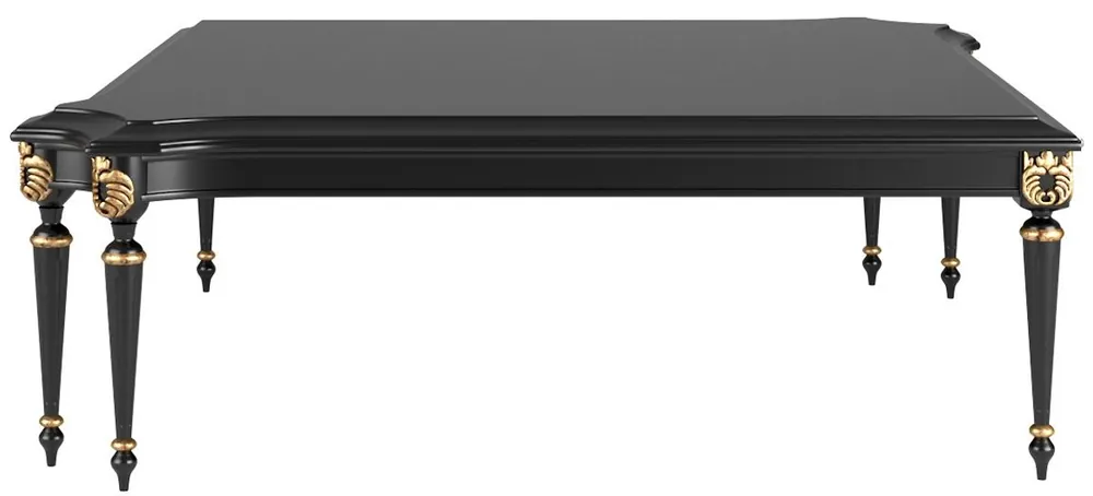 Top-Preis Casa Padrino tavolo soggiorno barocco di lusso nero / oro antico 132 x 132 x A. 45 cm - Tavolo da salotto nobile in stile barocco - Mobili da soggiorno barocco