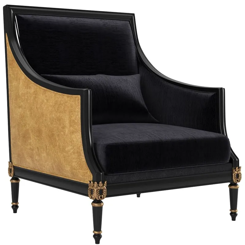 Jetzt Bestellen Casa Padrino poltrona da salotto barocco di lusso nero / oro / oro antico 75 x 75 x A. 103 cm - Mobili in Stile Barocco Nobile