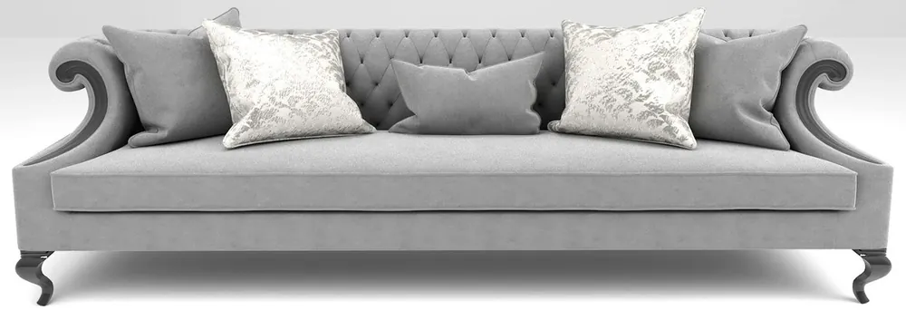 Casa Padrino divano barocco di lusso grigio / nero 260 x 100 x A. 82 cm - Mobili da soggiorno in stile barocco - Nobile e Magnifico Knallerangebot
