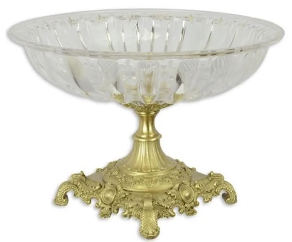 Direkt Vom Hersteller Casa Padrino ciotola barocco oro Ø 39,5 x A. 27 cm - Ciotola di frutta rotonda in stile barocco - Accessori decorativi barocchi