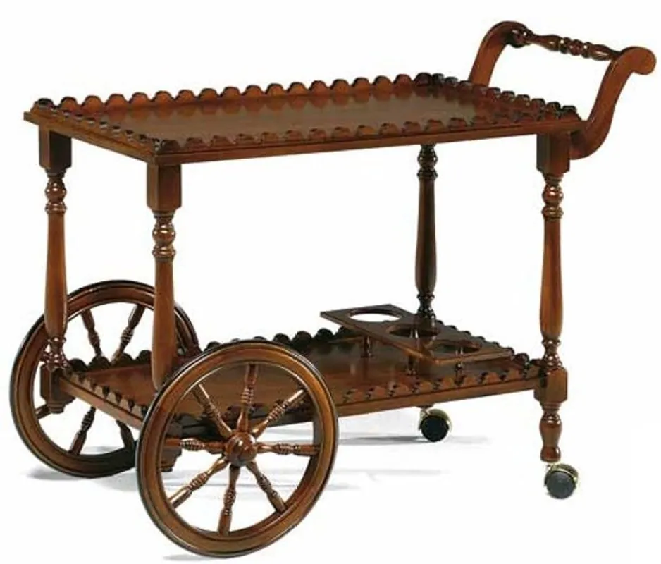 Neu Casa Padrino carrello da portata barocco di lusso marrone 91 x 44 x A. 71 cm - Carrello da portata in legno massello nobile - Accessori per gastronomia barocco