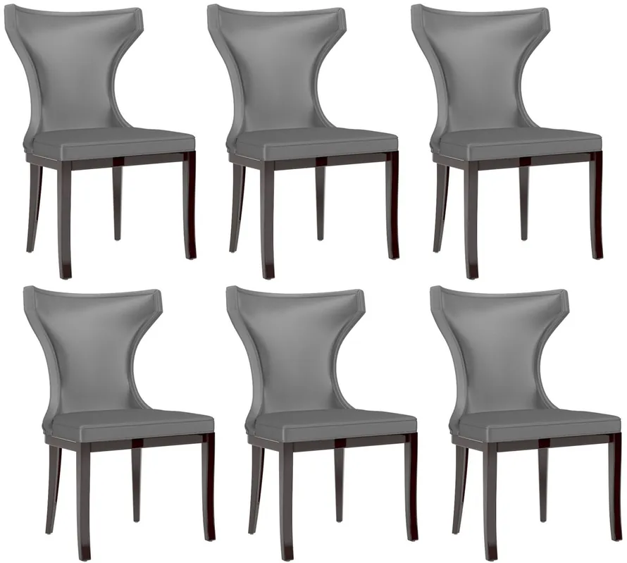 Casa Padrino set sedia da pranzo di lusso argento / marrone scuro 50 x 50 x A. 90 cm - Sedie da cucina nobili set da 6 - Mobili da pranzo di lusso Solange Der Vorrat Reicht