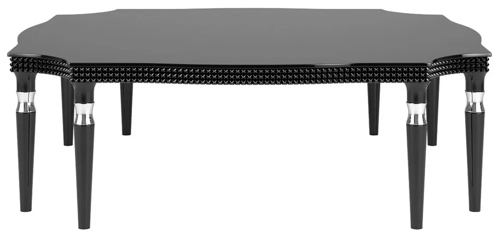 Finale Aktion Casa Padrino tavolo soggiorno Art Déco di lusso nero / argento 130 x 130 x A. 45 cm - Nobile tavolo da salotto con 8 gambe di tavolo - Mobili da soggiorno Art Déco