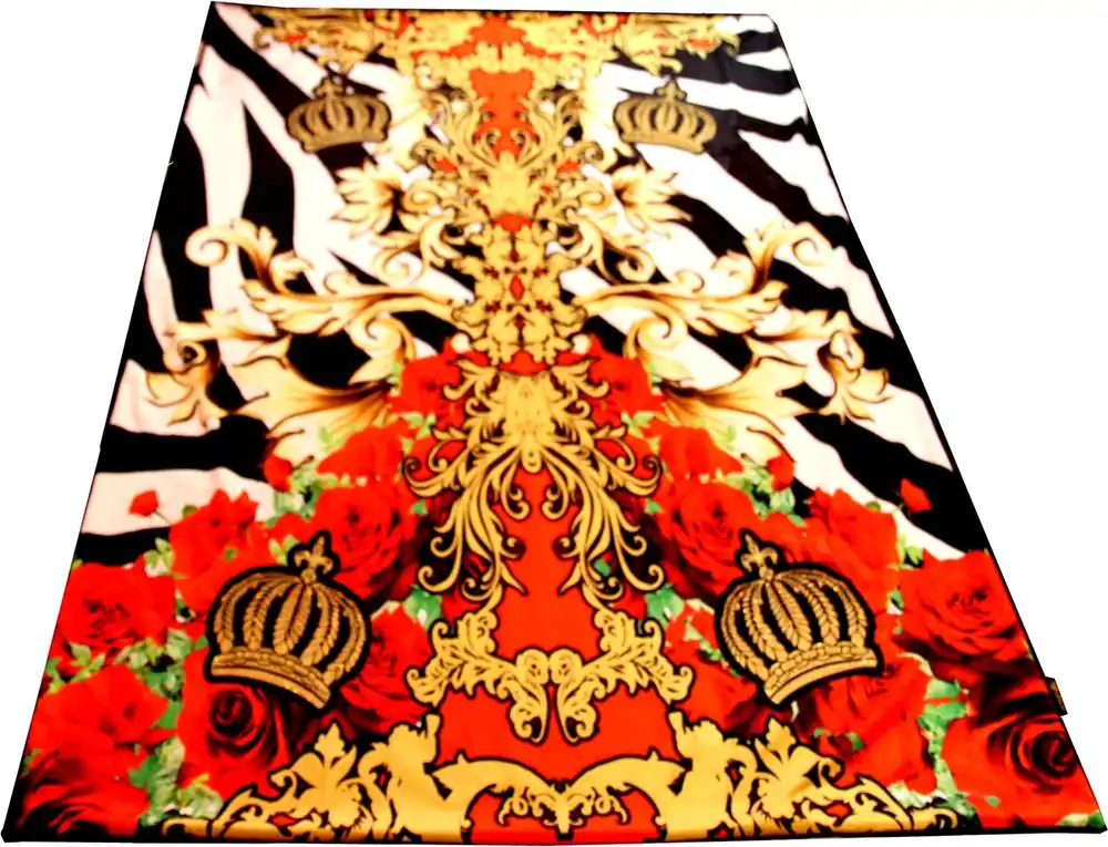 Neu Coperta di lusso Pompöös di Casa Padrino Baroque Crowns & Roses di Harald Glööckler con strass