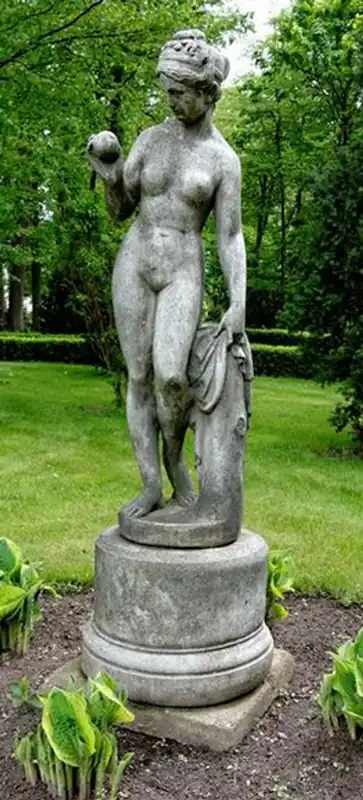 Casa Padrino Art Nouveau scultura Venere con mela stile antico grigio 38 x H 118 cm stile antico grigio - decorazione barocca da giardino - pesante e solida Sonderaktion