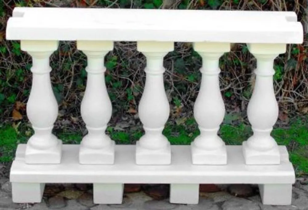 Neue Ware Casa Padrino balaustra Art Nouveau bianco 100 x 25 x A. 66 cm - Ringhiere in pietra solida realizzate con il miglior cemento - Balaustre per Giardino e Terrazza