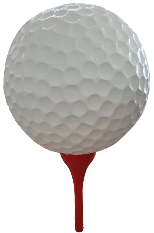 Casa Padrino pallina da golf scultura decorativa di design bianco / rosso Ø 120 x A. 200 cm - Enorme decorazione da giardino resistente alle intemperie Bestseller