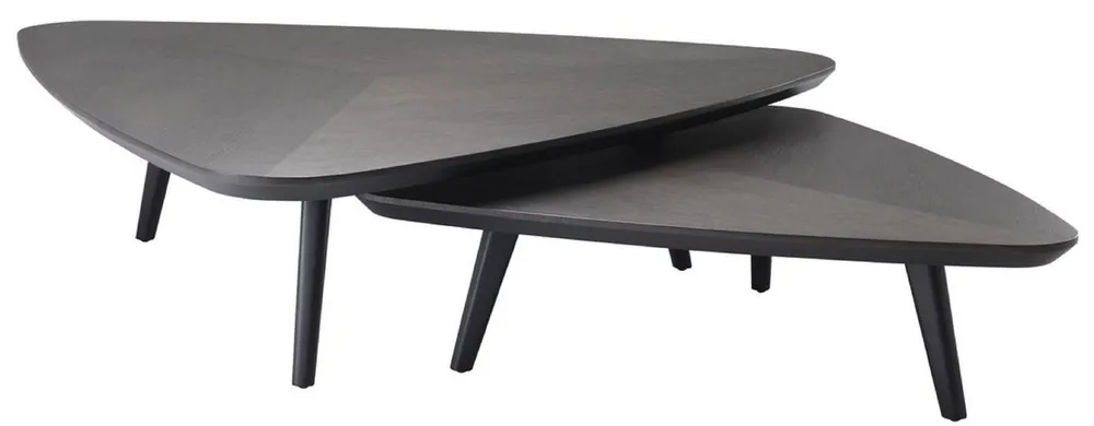 Casa Padrino set da tavolo soggiorno di lusso moka - 2 Tavoli da salotto in legno massiccio - Mobili da Soggiorno - Qualità di Lusso Ausverkauf