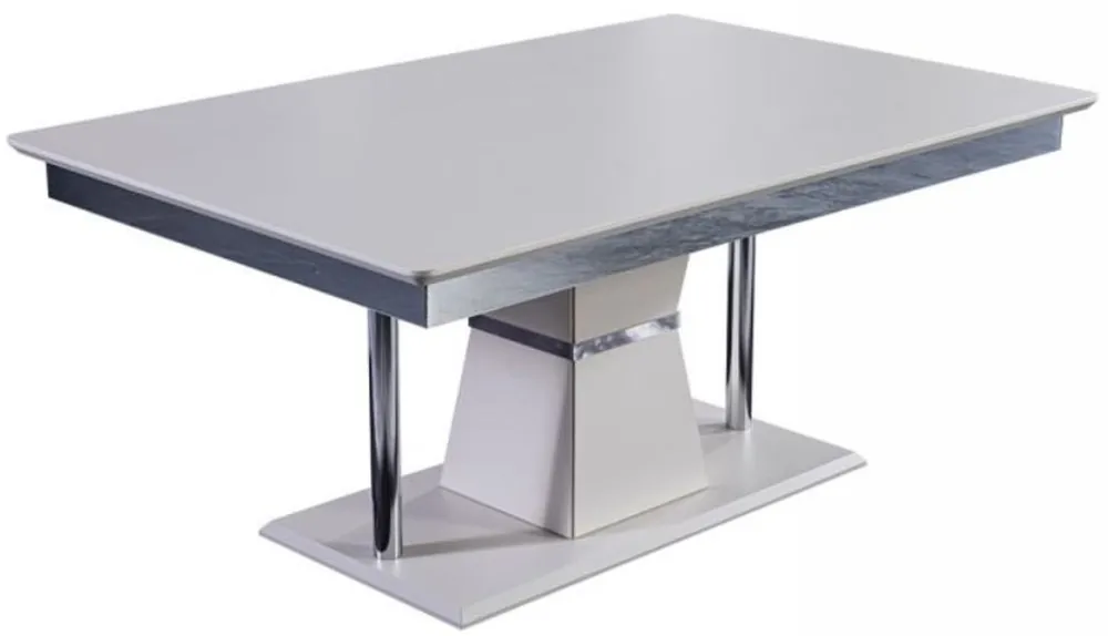 Casa Padrino tavolo soggiorno Art Déco di lusso bianco / grigio / argento 102 x 70 x A. 47 cm - Tavolo da salotto rettangolare - Mobili da soggiorno di lusso Billig