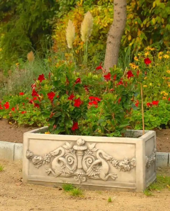 Markenware Vaso da fiori barocco Casa Padrino Crema antica 36 x 81 x H. 43 cm - Vaso di fiori quadrato in stile barocco - Vaso di fiori - Vaso per piante in stile Art Nouveau