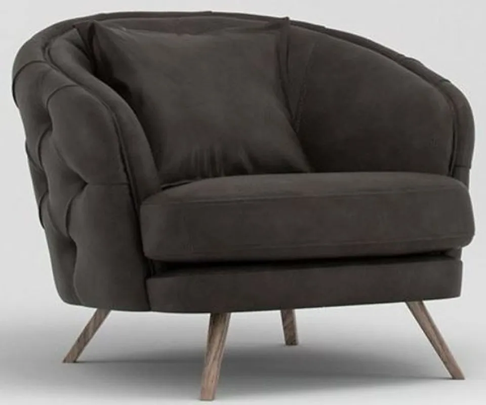 Geprüft Casa Padrino poltrona Chesterfield di lusso grigio / marrone 93 x 90 x A. 75 cm - Mobile da Soggiorno