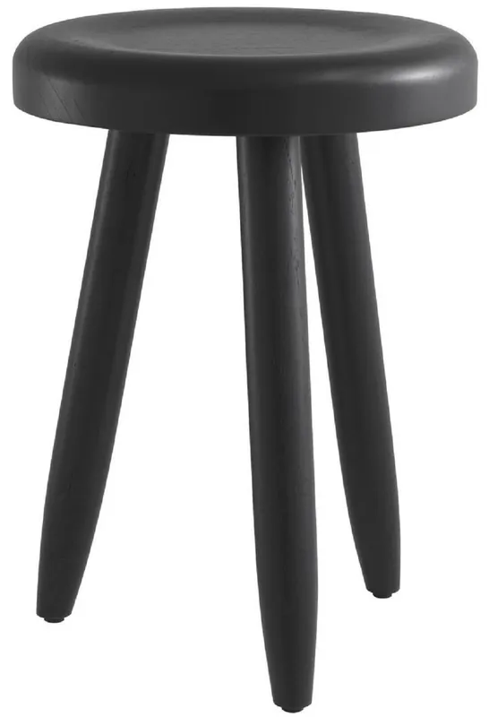 Casa Padrino sgabello di lusso nero Ø 31 x A. 45 cm - Sgabello in legno massello - Sgabello rotondo in legno Mindi - Mobili di Lusso Neue Kollektion