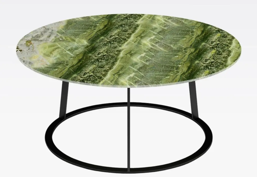Kracherpreis Casa Padrino tavolo da salotto di lusso nero / verde Ø 77 x A. 40 cm - Tavolo da salotto rotondo con piano in marmo - Mobili da soggiorno - Mobili di Lusso