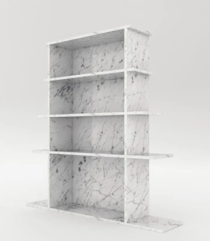 Nur Für Kurze Zeit Casa Padrino cabinet mensola di lusso in marmo bianco 100 x 32 x A. 140 cm - Armadio in Marmo di Carrara con 3 Ripiani - Armadio Soggiorno - Armadio Ufficio - Mobili in Marmo di Lusso