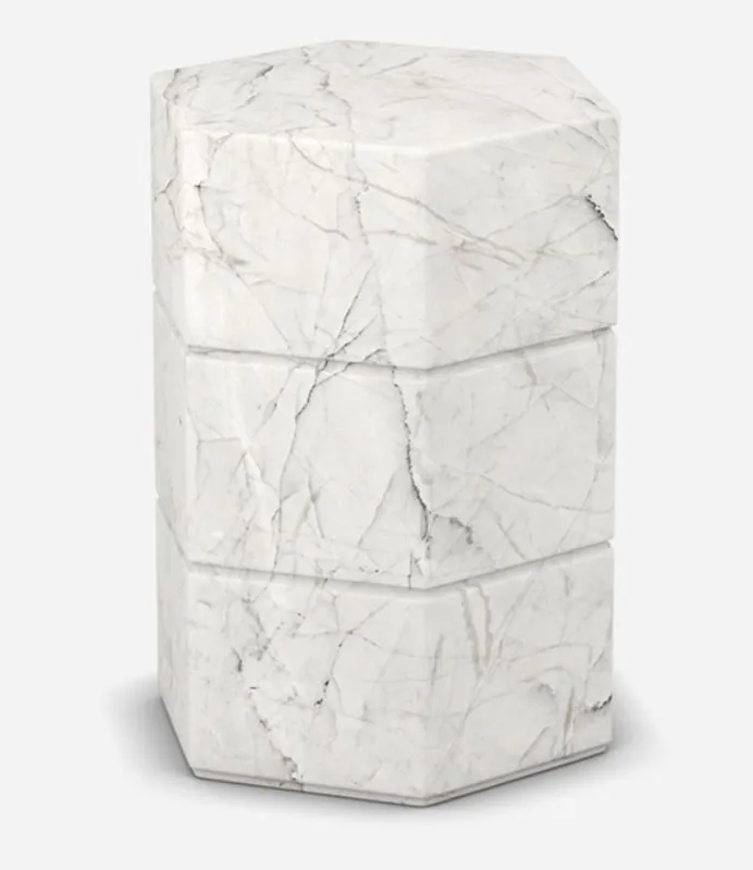 Casa Padrino tavolino di lusso in marmo Carrara bianco 40 x 40 x A. 60 cm - Mobili per soggiorno - Mobili in marmo - Qualità di Lusso Neuheit