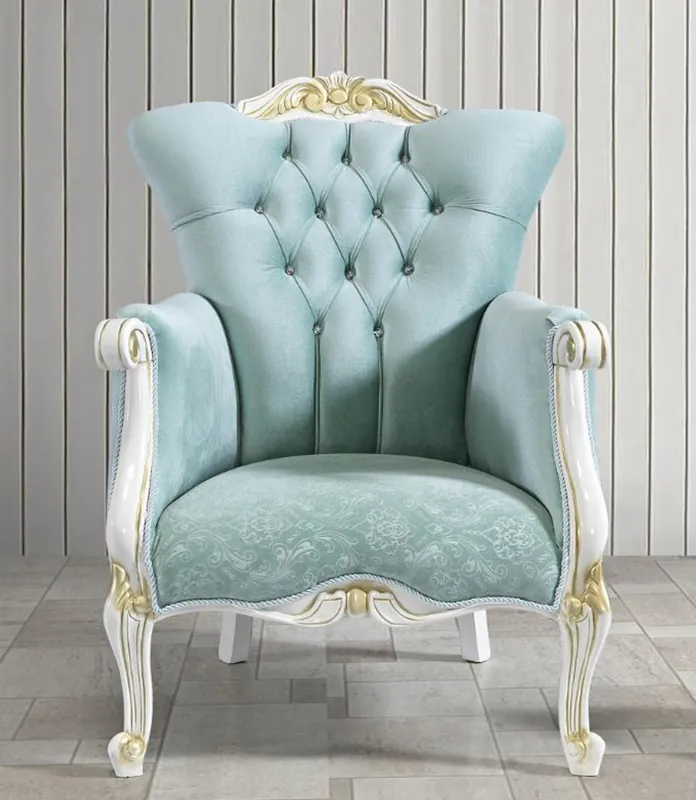 Casa Padrino poltrona barocco con strass verde chiaro / bianco / oro 80 x 88 x A. 110 cm - Mobili da soggiorno in stile barocco nobile Top-Angebot