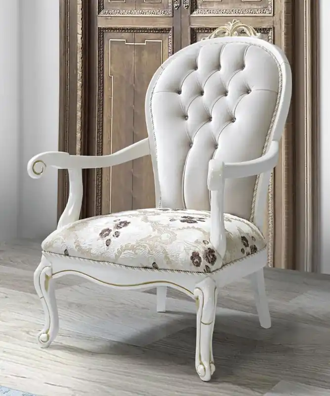 Online Kaufen Casa Padrino poltrona barocco con strass e motivi floreali grigio chiaro / crema / beige / bianco / oro 115 x 80 x A. 80 cm - Mobili per soggiorno in stile barocco