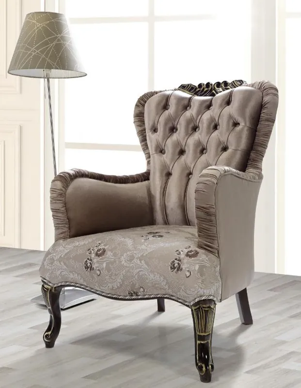 Casa Padrino poltrona barocco marrone / beige / nero / oro 80 x 82 x A. 100 cm - Magnifica poltrona da salotto con motivo floreale - Mobili in stile barocco Solange Der Vorrat Reicht