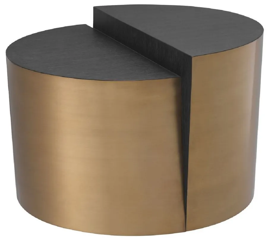 Casa Padrino tavolino di design grigio antracite / ottone Ø 60 x A. 42,5 cm - Mobili per soggiorno di design - Qualità di Lusso Wochenendangebot