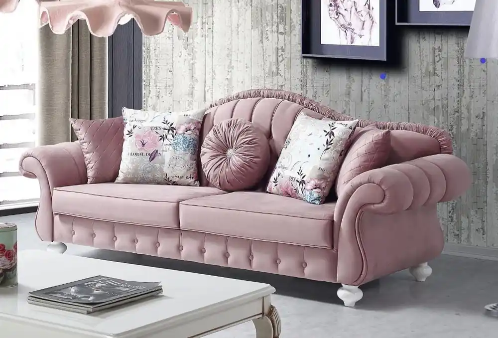 Casa Padrino divano barocco rosa / bianco 225 x 83 x A. 92 cm - Divano del salotto in stile barocco - Mobili Barocchi Expressversand