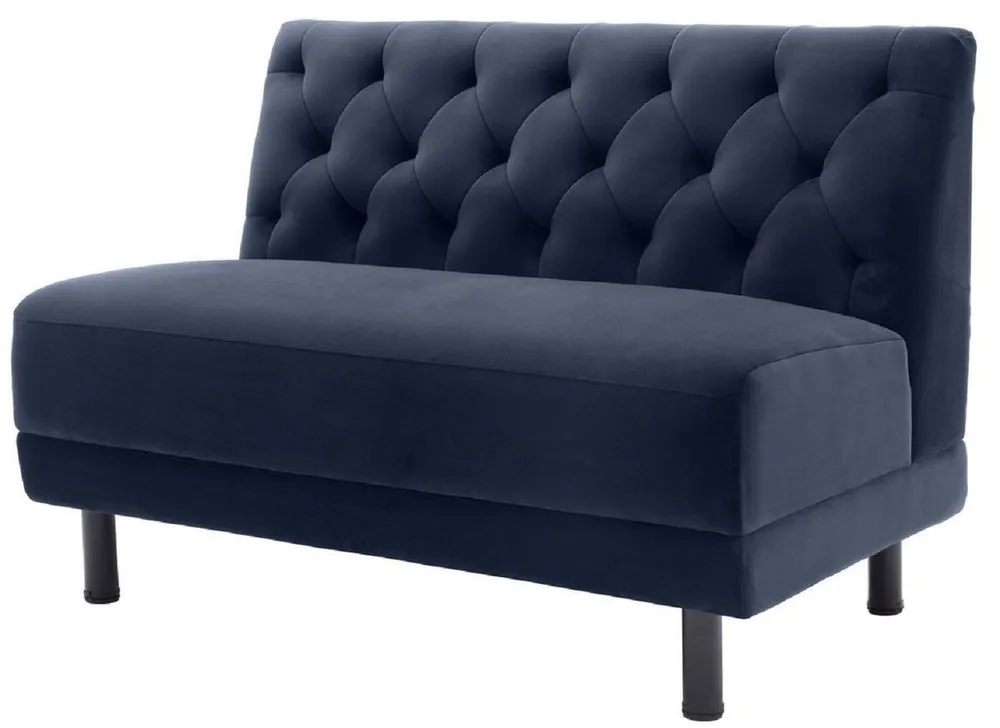 Beliebt Casa Padrino divano Chesterfield di lusso blu notte / nero 121 x 75 x A. 85 cm - divano del salotto con tessuto in velluto pregiato - Collezione di Lusso