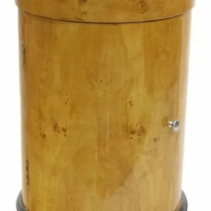 Abverkauf Casa Padrino armadio bar Art Deco acero bird-eye marrone chiaro / nero Ø 45 x A. 75 cm - Mobile Bar Art Deco