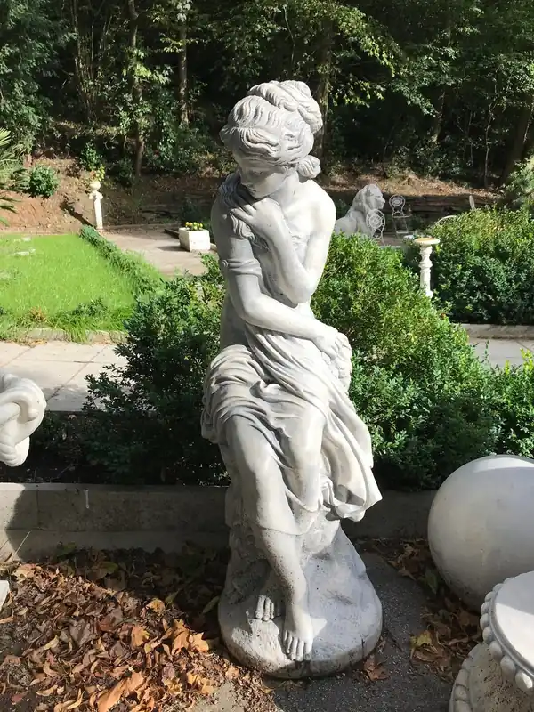 Rabatt Casa Padrino Art Nouveau decorazione da giardino scultura / statua Machen grigio antico - scultura in pietra barocca da giardino figura - molto pesante - 195 kg