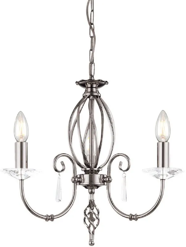 Preisknaller Casa Padrino lampadario barocco argento Ø 38 x A. 42 cm - Elegante lampadario per soggiorno - Lampadario in stile barocco