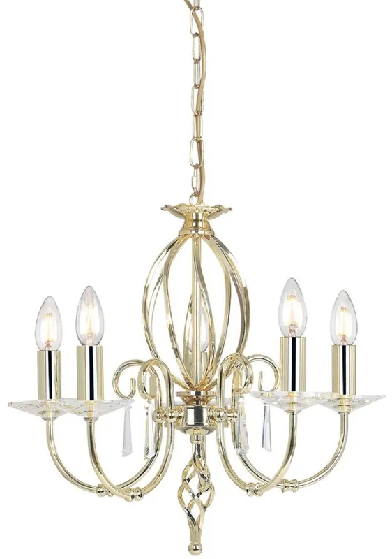Casa Padrino lampadario barocco ottone Ø 48 x A. 42 cm - Elegante lampadario per soggiorno - Lampadario in stile barocco Sale