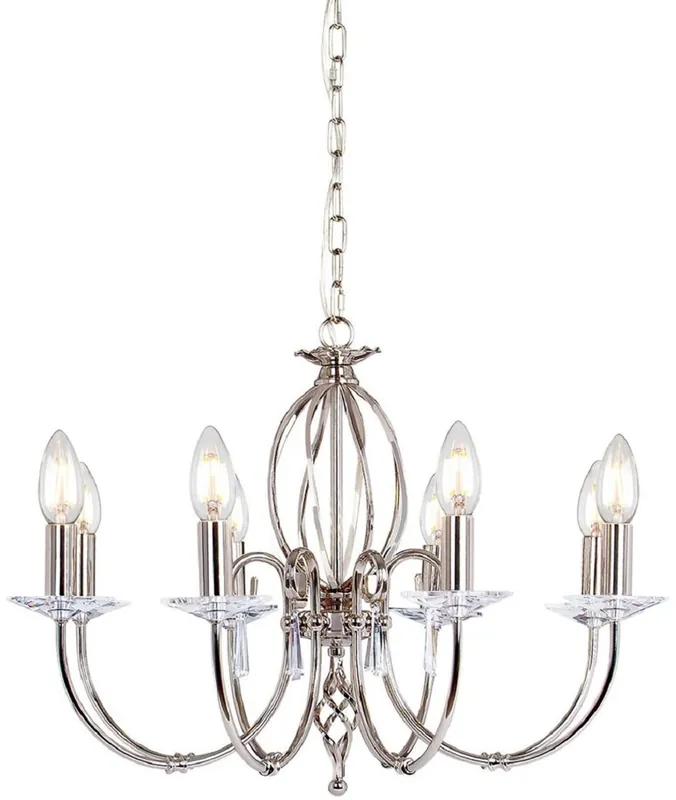 Billig Casa Padrino lampadario barocco argento Ø 65 x A. 46 cm - Elegante lampadario per soggiorno - Lampadario in stile barocco
