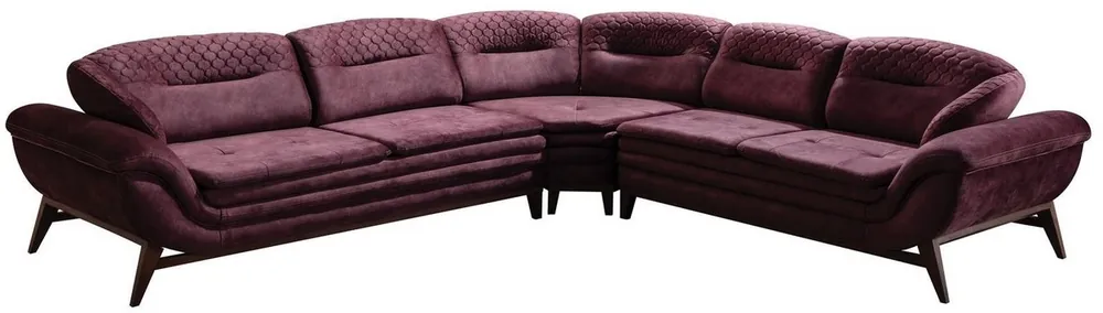 Casa Padrino divano ad angolo di lusso viola / marrone scuro 318 x 293 x A. 85 cm - Divano del soggiorno con schienali regolabili - Mobili per Soggiorno Nur Heute