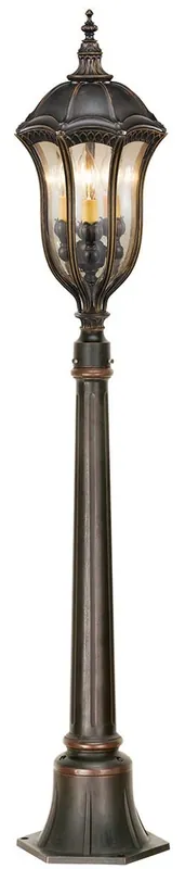 Casa Padrino lanterna da giardino barocco marrone / bronzo / oro Ø 24,1 x A. 131,7 cm - Elegante lampada da terra per esterno - Illuminazione esterna nostalgica Neue Ware