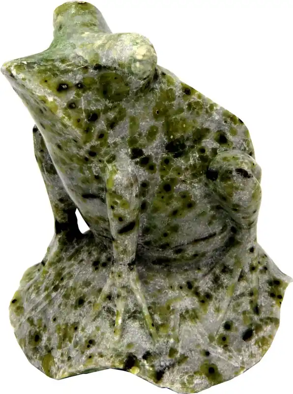 Scultura rana in pietra naturale di Casa Padrino 10 x 9 x H 10,5 cm - figura di pietra decorativa - fatta a mano Sichere Zahlung