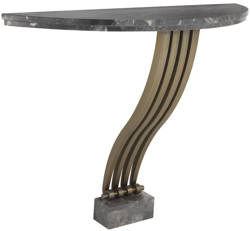 Neu Im Sortiment Casa Padrino consolle di design grigio / ottone 99 x 35 x A. 77,5 cm - Consolle in marmo con struttura in acciaio inossidabile - Mobili di Design - Qualità di Lusso