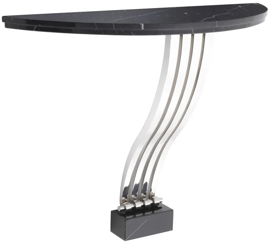 Casa Padrino consolle di design nero / argento 99 x 35 x A. 77,5 cm - Consolle in marmo con struttura in acciaio inossidabile - Mobili di Design - Qualità di Lusso Neu Im Sortiment
