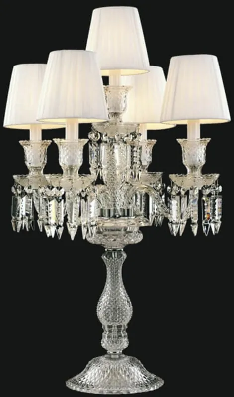 Neue Ware Casa Padrino lampada da tavolo barocco di lusso in cristallo argento / bianco Ø 46 x A. 56 cm - Accessori per la decorazione di hotel e ristoranti - Nobile e Magnifico