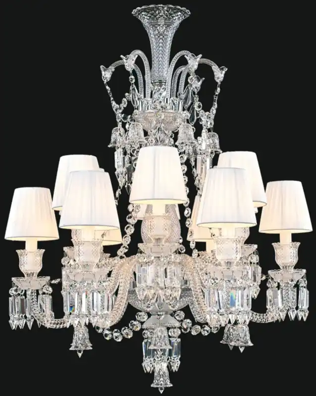 Casa Padrino lampadario barocco di lusso in vetro di cristallo argento / bianco Ø 80 x A. 100 cm - Lampadario per hotel e ristoranti - Nobile e Magnifico Markenware