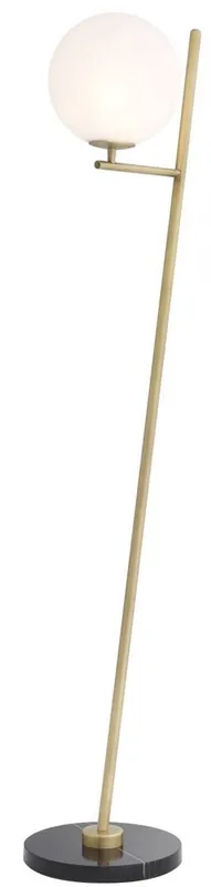 Casa Padrino lampada da terra di lusso ottone antico / nero / bianco 39 x 30 x A. 159 cm - Lampada da terra moderna in metallo con base in marmo e paralume rotondo in vetro - Qualità di Lusso Rabatt