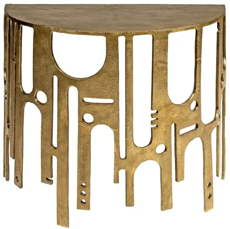 Casa Padrino consolle di design in alluminio bronzo 90 x 45 x A. 75 - Tavolo consolle semicircolare - Mobili soggiorno - Collezione di Lusso Nur Für Kurze Zeit