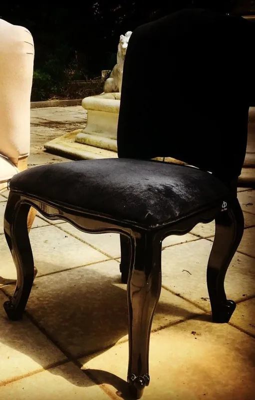 Casa Padrino sedia da pranzo Castle barocco di lusso nero 54 x 51 x A. 91 cm - Sedia da cucina fatta a mano con manico leone in ottone - Mobili barocco per hotel e ristoranti Top-Preis