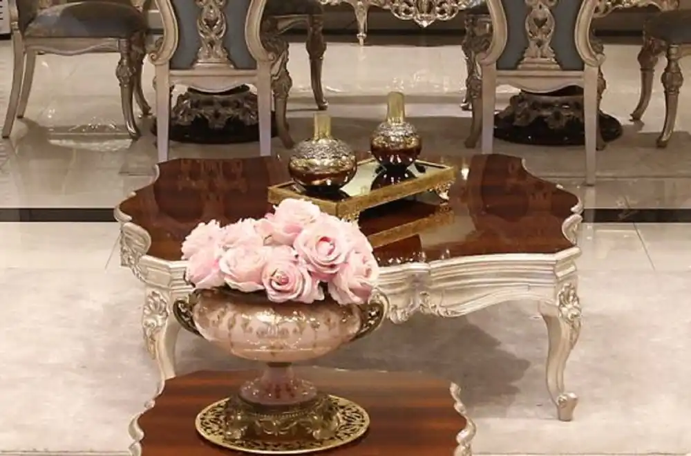 Meistverkauft Casa Padrino tavolo da salotto barocco di lusso marrone scuro / argento 130 x 130 x A. 47 cm - Magnifico tavolino da caffè in legno massello - Mobili da soggiorno barocco