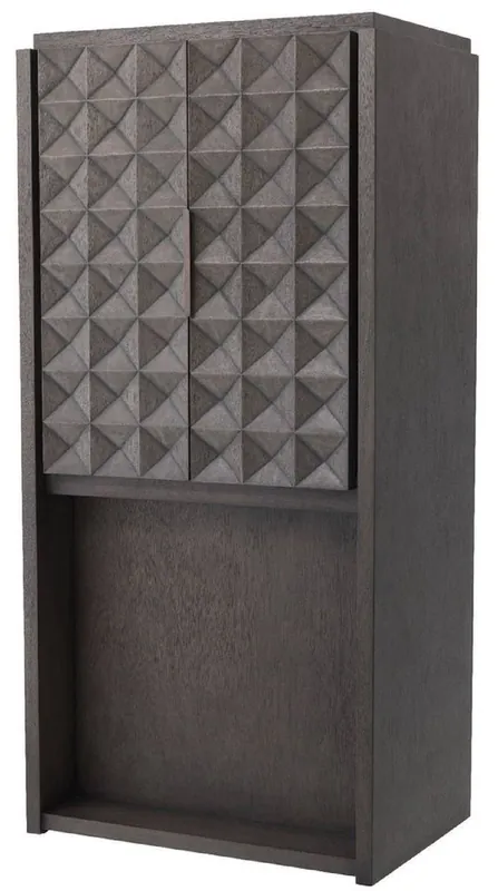 Casa Padrino armadietto del vino di lusso moka / bronzo 81,5 x 56 x A. 171 cm - Armadio bar in legno massello con 2 ante ed effetto 3D nei frontali - Mobili Bar - Qualità di Lusso Top-Preis