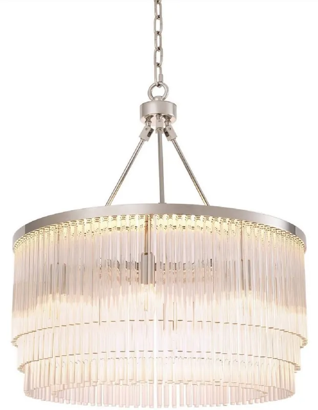 Casa Padrino lampadario di lusso in vetro argento Ø 60 x A. 68 cm - Lampadario da soggiorno nobile - Qualità di Lusso Rabatt