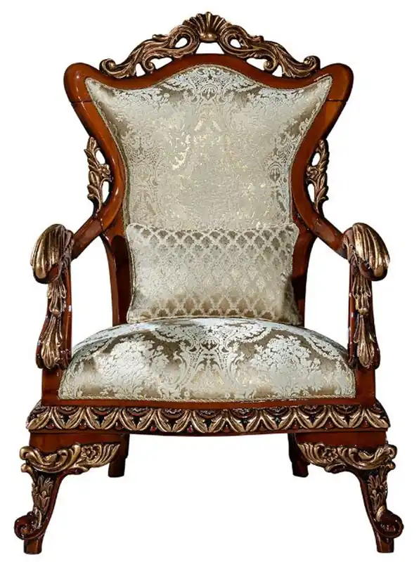 Casa Padrino poltrona barocco di lusso oro / marrone / bronzo 82 x 72 x A. 123 cm - Poltrona da soggiorno con motivo elegante e cuscino decorativo - Mobili barocchi nobili Direkt Vom Hersteller