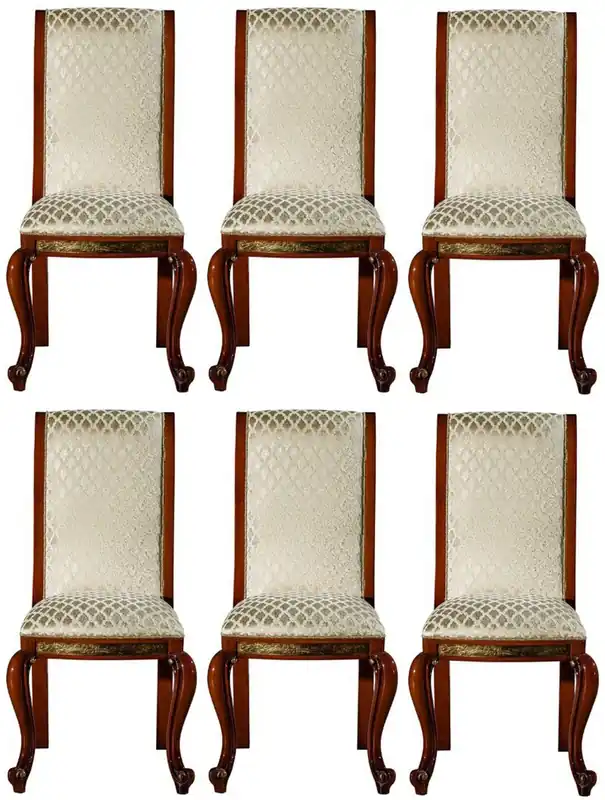 Casa Padrino set sedia da pranzo barocco di lusso oro motivo / marrone / oro 50 x 55 x A. 105 cm - Set da 6 sedie da cucina nobile - Mobili per sala da pranzo barocco Nur Heute