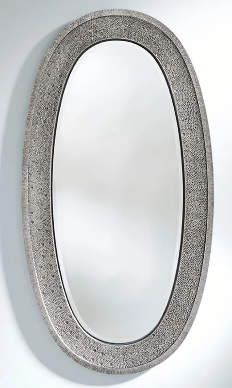 Kracherpreis Casa Padrino specchio di lusso argento 89 x 5 x A. 170 cm - Elegante specchio da parete ovale - Specchio guardaroba - Specchio soggiorno - Accessori decorativi di lusso