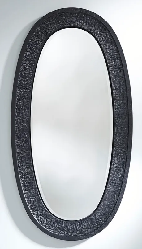 Casa Padrino specchio di lusso nero 89 x 5 x A. 170 cm - Elegante specchio da parete ovale - Specchio guardaroba - Specchio soggiorno - Accessori decorativi di lusso Neue Kollektion