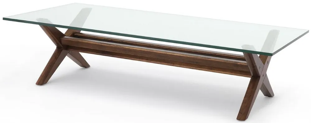 Casa Padrino tavolo da salotto di lusso marrone 160 x 80 x A. 40,5 cm - Tavolo da soggiorno rettangolare in legno massello con piano in vetro - Mobili da soggiorno di lusso Finale Aktion