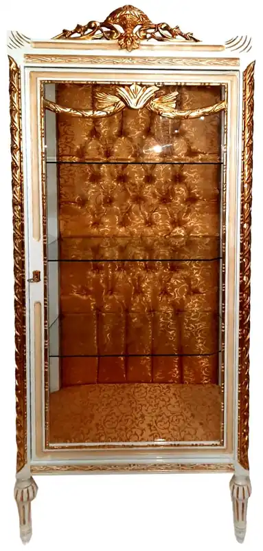 Geprüft Vetrina barocca Casa Padrino crema / beige / oro - magnifica vetrina barocca con porta in vetro - mobili barocchi