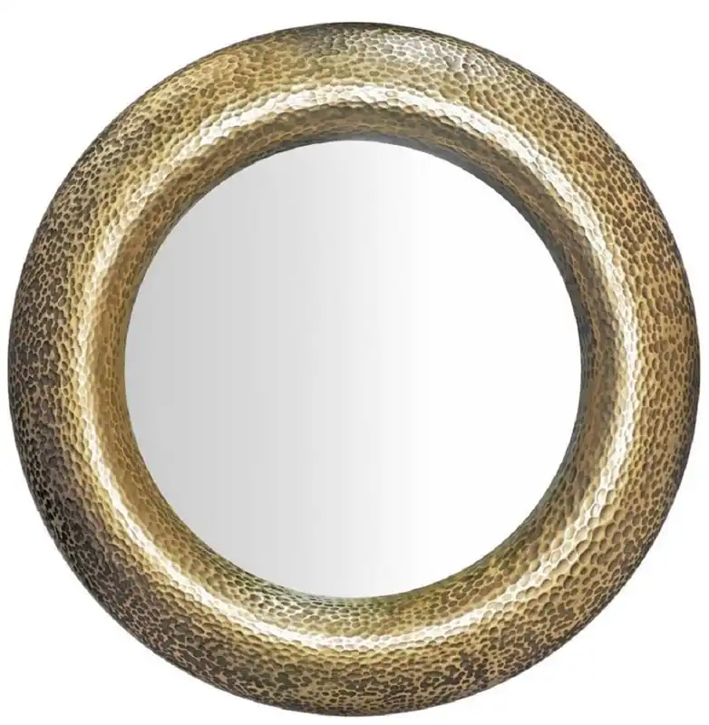 Sonderangebot Casa Padrino specchio di lusso oro Ø 120 cm - Specchio rotondo da parete in fibra di vetro - Specchio soggiorno - Specchio armadio - Collezione di Lusso